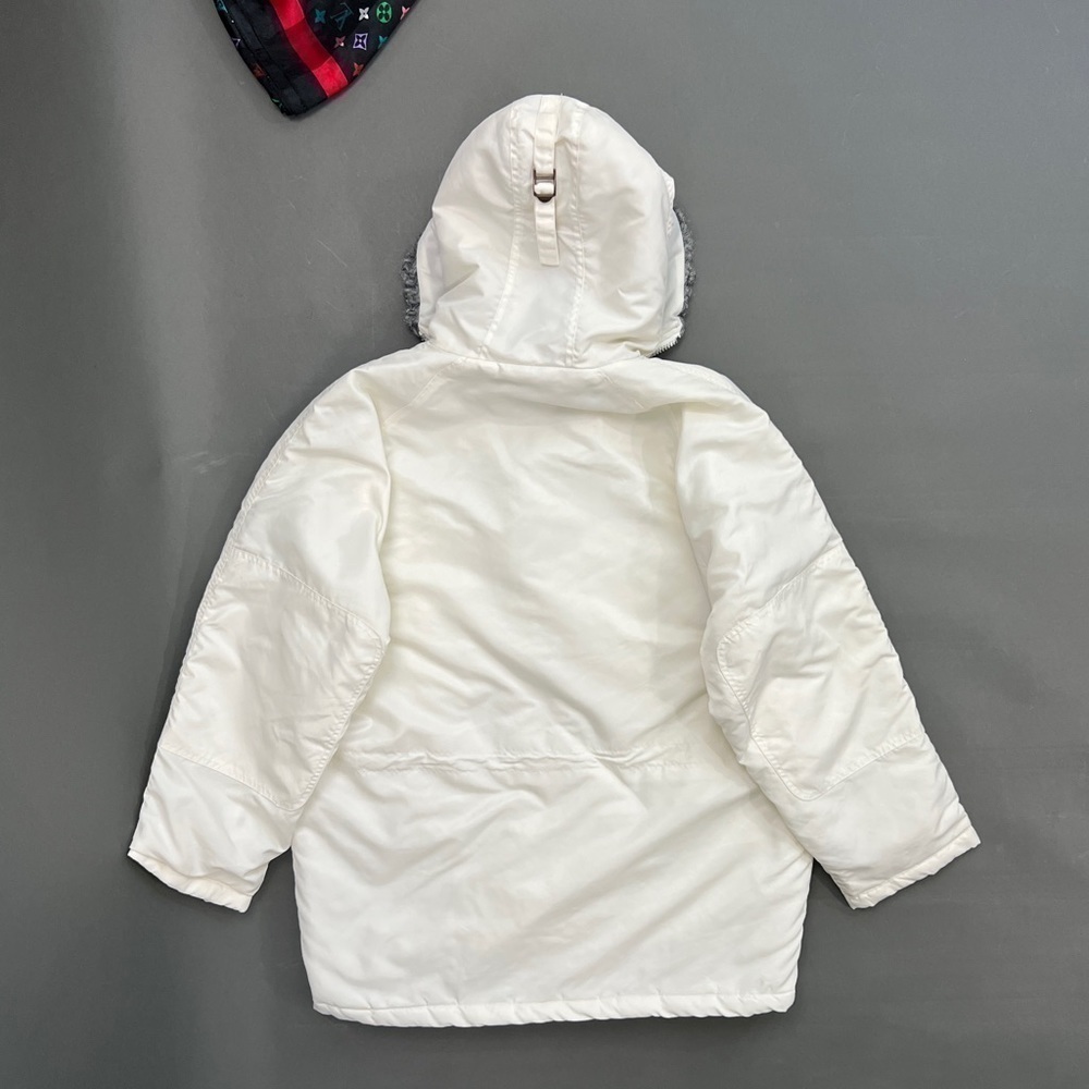 Japanese Military Fur Lined Zip Puffer Flight Jacket - Picture 4 of 16